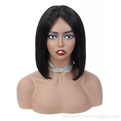 Brazilian 4*4 Swiss Lace Front Closure Human Hair Wigs 8 Inch Short Bob Cut Wholesale Human Virgin Hair 13*4 Lace Frontal Wigs